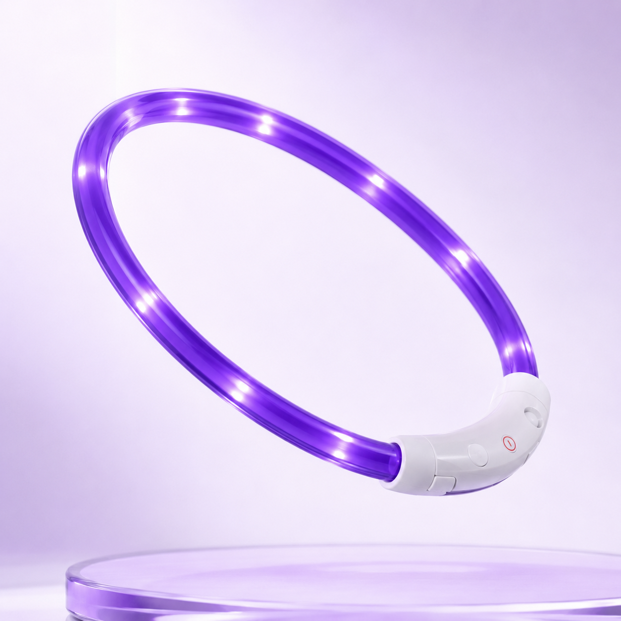 Collar de silicona violeta encendido